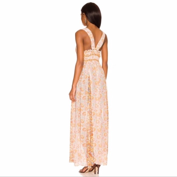 NEW Free People Dance with Me Printed Maxi Dress Ivory Combo Small - Picture 8 of 8
